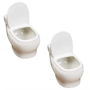 2Pack Pot de Plante de Toilette Blanc/Pot de Bonsa?/Pot de Fleur/Jardini¿¿re Succulente - Neuf