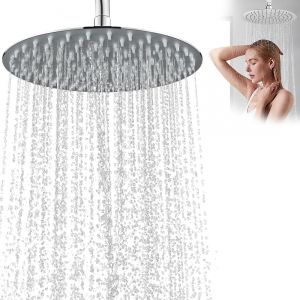 pommeau de Douche réglable de 8 Pouces pommeau de Douche à Chaux buse d'eau Poli Effet Miroir Douche de tête avec Fonction de Douche de Pluie (Grande Pomme de Douche,pommeau de Douche) - Neuf