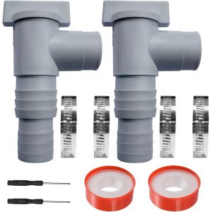 Vanne d'entretien/d'arrêt pour Piscine avec Raccord de Tuyau de 32/38mm,Vanne Piscine Double Split Tuyau Valve Plunger Accessoires de Piscine,Pour Piscine Hors Sol et Pompe de Piscine (Lot de 2) - Neuf