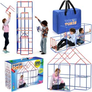 Kit De Construction De Fort Pour Enfants - 510 Pi&egrave;ces - Jouets Cr&eacute;atifs Pour Gar&ccedil;ons Et Filles De 5, 6, 7, 8, 9, 10 Ans - Cadeaux, Jouets Stem, Tunnels, Tente De Jeu Pour L'int&eacute;rieur Et L'ext&eacute;rieur - Neuf
