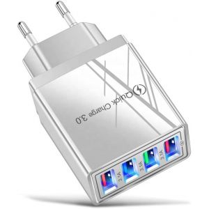 LORANKA-Chargeur USB Multiple Charge Rapide et s&ucirc;re. 4 Ports USB compatibles avec Tous Les t&eacute;l&eacute;phones Portables, tablettes, Ordinateurs Portables, y Compris iPhone, Galaxy, Note, Xiaomi, Huawei - Neuf