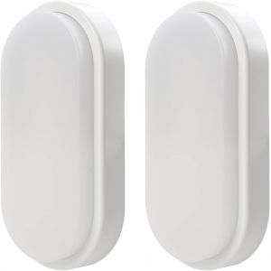KAL-Led Plafonnier 12W 1020 Lumens Plafonnier Extra Plat 42Mm Lampe Led Ip54 Protégé Contre Les Éclaboussures 230V Lampe De Cave Pour Salle De Bain Salon Cave Blanc Net 4000K (2 Pièces) - Neuf