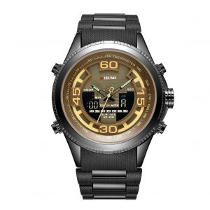 Montre-Bracelet Analogique A Quartz Mizums Pour Femme, Etanche, Sport, Plein Air, Double Mouvement (Cafe) - Neuf