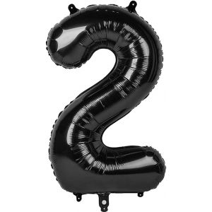 40 Pouces Foil Ballon Chiffre 2 Noir (101cm),Gonflable Hélium ou Air,Géant Numéro 0-9,10-29,30-100,Grand Ballons pour Mariage,Décoration de Fête d'anniversaire - Neuf
