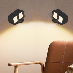 Applique Murale Led D'int&eacute;rieur Avec Batterie,Contr&ocirc;le Tactile,3 Modes De Couleur,3 Niveaux De Luminosit&eacute;,Rotation &Agrave; 360 &deg;,Pour Salon,Chambre &Agrave; Coucher,Escalier,Couloir,Applique Murale.[V102] - Neuf