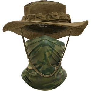 Chapeau De Soleil Large Bord Chapeau De Brousse Réglable Bob Homme Refroidissement Tour De Cou Militaire Chapeaux De Randonnée Camouflage Cache Cou Safari Chapeau Chasse Sports De Plein Air.[Z814] - Neuf