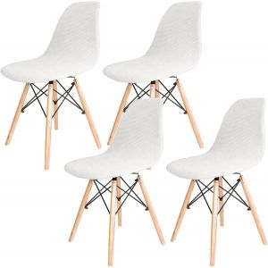 Eryi-Lot De 4 Housse De Chaise De Salle À Manger Extensible, Moderne Lavable Universel Couverture De Chaise De Cuisine Décor De Cuisine Maison, Blanc - Neuf