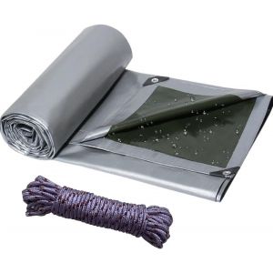 CHECARZHN--NO1-Bâche De Protection Imperméable Avec ?illets, Bâche Blanche En Polyéthylène 180 G/M², Résistante Aux Uv, Aux Intempéries, À La Déchirure, Pour Meubles De Jardin, Piscine, Voiture, Bateau, Ca - Neuf