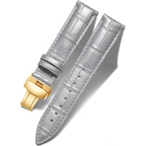 Eryi-Bracelet De Montre En Cuir Femme Homme 12mm-24mm Bracelet De Remplacement Avec Boucle De Déploiement Papillon Argent/Or/Or Rose - Neuf