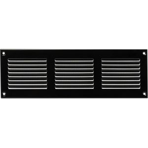 KALANKA-300x100mm Noir Métal Grille de Ventilation - Grille D'aération avec Moustiquaire - Neuf