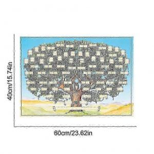 Tableau De L'arbre G&eacute;n&eacute;alogique Diagramme De L'arbre G&eacute;n&eacute;alogique 6 G&eacute;n&eacute;ration Tableau D'ascendance &Agrave; Remplir Diy Toile G&eacute;n&eacute;alogie Cadeaux D&eacute;coration Murale - Neuf