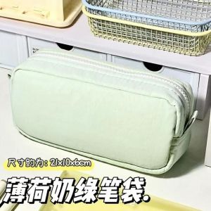 Trousse &Agrave; Crayons &Agrave; Noeud Noir,Sac De Maquillage Avec Noeud En Ruban,Trousse &Agrave; Crayons Pour &Eacute;tudiants,Sac De Rangement De Papeterie De Grande Capacit&eacute;,Fournitures De Rangement De Bur.A17. - Neuf