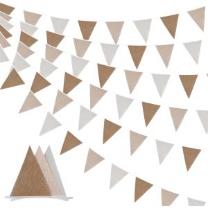 Cmjaagur-Guirlande De Fanions Triangulaires En Toile De Jute Pour Camping, Jardin, F&ecirc;te D'anniversaire, D&eacute;coration &Agrave; Suspendre En Plein Air - Marron - 4,8 M[M1009] - Neuf