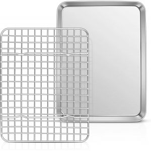 Jexnovashop-Lot De 2 Plaques De Cuisson Avec Grille De Refroidissement (2, 26 X 20 Cm) - Neuf