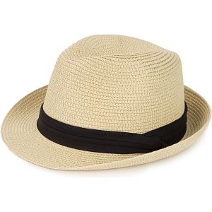 Short Brim Chapeau De Paille Panama Fedora Beach Sun Triangle Chapeau De Vacances Gentleman Roll Up Chapeau D'été.[Z435] - Neuf