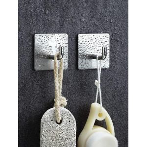 Lot de 6 crochets adhésifs pour serviettes, en acier inoxydable, pour mur, porte-serviettes, cuisine, porte-manteaux, porte-manteaux, idéal pour salle de bain, toilettes, cuisine, bureau, argent - Neuf