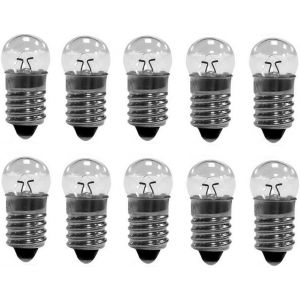 Lot De 10 Ampoules E10 Dc 0,3 A Blanc Chaud Ampoule Miniature À Vis Glühlampe Glühbirne (4,8 V) - Neuf