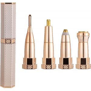 &Eacute;pilateur De Visage Pour Femme - Tondeuse &Eacute;lectrique 4 En 1 Pour Sourcils, Nez, Cou, Jambes, Bras, Aisselles, Bikini Avec C&acirc;ble Usb - Neuf