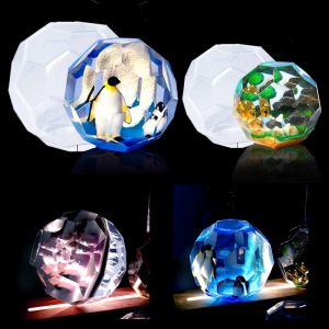 2pcs Moule Sph&egrave;re R&eacute;sine Silicone, G&eacute;om&eacute;trique Moules Silicone Boule De Diamant, Moules Ronds En R&eacute;sine Epoxy Pour La Fabrication De Bougies, Savon - Neuf