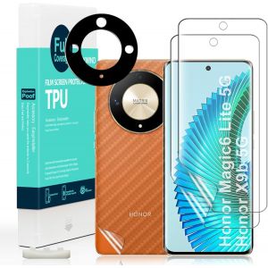 2 Pi&egrave;ce Tpu Protection &Eacute;cran Pour Honor Magic6 Lite/Honor X9b 5g 6,78""(Pas Pour Honor Magic4 Lite/Magic5 Lite/Honor X9a)Film Souple Flexible,Avec 1 Pi&egrave;ce Protection Cam&eacute;ra,1 Pi&egrave;ce Film Arri&egrave;re - Neuf