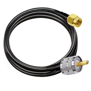 GUEB-Câble D'Extension Sma Vers Uhf Rg58 6.6Ft (2M) Sma Mâle Vers So239 Pl259 Câble D'Antenne Wifi Mâle En Queue De Cochon Pl 259 Câble De Raccordement Pour Radio Cb Radio Ham - Neuf