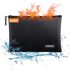 JEXNOVASHOP-Sacs &agrave; Documents ignifuges(36 x 26cm, 4200&iquest;), Porte-Monnaie ignifug&eacute;, Pochette de Rangement Ignifuge &eacute;tanche pour Dossiers A4, Argent, Passeport, fichier bancaire Et Argent Liquide - Neuf