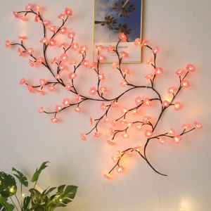 Guirlande Lumineuse En Forme De Branche De Prunier Rose, D&eacute;coration Murale Led Pour Chambre Et Salon - Neuf