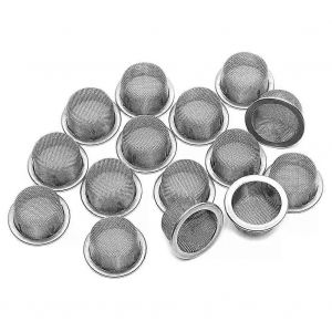 Filtre métallique de pipe à fumer de tabac de 16 mm de diamètre 10/20 / 50 pièces Filtre de tuyau d'écran en acier inoxydable Accessoires remplaçables - Neuf