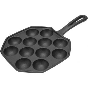 Takoyaki Po&ecirc;le Grille Pan &Agrave; Frire 14 Trous 3.6 Cm Trou Po&ecirc;le Takoyaki En Fonte Antiadh&eacute;sive Pour Boulettes De Viande De Poulpe Avec Poign&eacute;e, Boules De Cr&ecirc;pes, Desserts, Po&ecirc;le Pour La Cuisson - Neuf