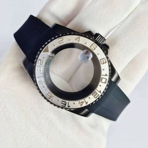 Gstuff-Bo&icirc;tier De Montre Sub En Verre Saphir &Eacute;tanche,Couvercle Arri&egrave;re,Bracelet Fermoir,Ensemble De Bracelets En Silicone,Noir,40mm,Compatible Avec Nh34,Nh35,Nh36.Gmt Silver.28.5mm - Neuf