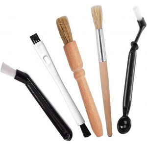 JGD-Brosse de Nettoyage pour Caf&eacute;, Brosse pour Moulin &agrave; Caf&eacute; 5 Pi&egrave;ces, Ensemble de Brosses de Nettoyage pour Moulin &agrave; Caf&eacute;, pour Moulin &agrave; Caf&eacute; Outil de Nettoyage pour Caf&eacute; Avec &eacute;cope - Neuf