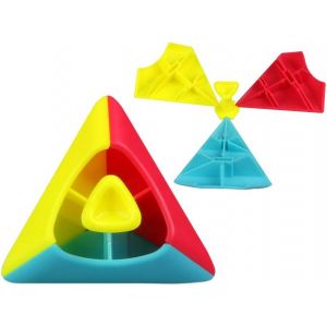 MO FANG GE Pyraminx 2x2 Stickerless Cube MoFangGe Pyramid 2x2 Triangle &agrave; Quatre Axes Tetrahedron Puzzle Cube avec Un Cube Tr&eacute;pied (2x2 Stickerless) - Neuf
