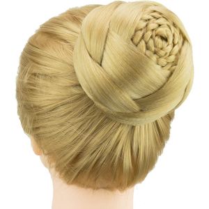 Kalanka-Danseur Tress&eacute; Chignon Couverture De Cheveux Donut Postiches Chouchou Chignon Perruque Chignon Sur La F&ecirc;te De Mariage (M4 Ash Blonde) - Neuf