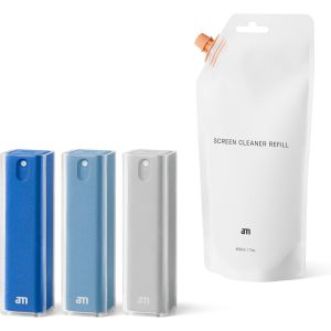 acdsgd-Kit Nettoyage &Eacute;cran 3 Pi&egrave;ces &iquest; Spray 200 ml Rechargeable, Chiffon Microfibre, Spray Nettoyant Lunettes &iquest; Nettoyant &Eacute;cran TV, Ordinateur, Smartphone, Tablette, &Eacute;cran Tactile Voiture, Bleu - Neuf