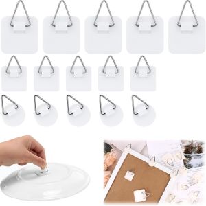 Lot de 30 Adhesif Accroche Tableau Sans Percer, Accroche Tableau Adhesif Invisibles,Attache Cadre Adh&eacute;sif Crochets, pour Accroche Cadres Photo, D&eacute;coratives, Art Mural - Neuf