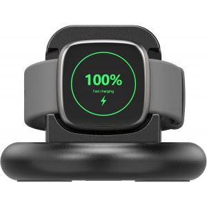 Wqd-Station De Charge Compatible Pour Fitbit Sense/Sense 2/Fitbit Versa 4/Versa 3, Support De Chargement Avec C&acirc;ble, Support Magn&eacute;tique Pour Fitbit Sense/Sense 2/Versa 3/Versa 4 (1 Pi&egrave;ce-Noir) - Neuf