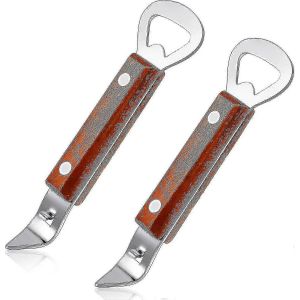 Ouvre-Bouteille Jinxiu, Ouvre-Bouteille De Bi&iquest;&iquest;Re En Acier Inoxydable, Manche En Bois, Ouvre-Bouteille Manuel, Marron Argent&iquest;&iquest;, Lot De 2 - Neuf