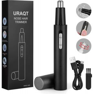 Oayew-Tondeuse Nez Et Oreilles &Eacute;lectrique Usb Rechargeable - Pour Homme & Femme, T&ecirc;te Amovible &Eacute;tanche, Moteur Silencieux, Brosse De Nettoyage, Noir - Neuf