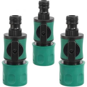 XIAQICA 3 Pieces Raccord Tuyau D'arrosage avec Vanne de Regulation 15mm Adaptateur Robinet Tuyau Arrosage Raccord Rapide Arrosage po - Neuf