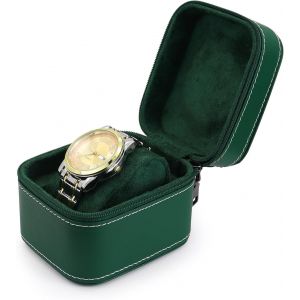 Kal-Bo&icirc;te &Agrave; Montres, Boite Montre En Cuir Pu Avec Oreiller Amovible, Coffret &Agrave; Montres Avec Fermeture &Agrave; Glissi&egrave;re Pour Les Voyages, Les &Eacute;v&eacute;nements D'affaires Et Les Expositions (Vert) - Neuf