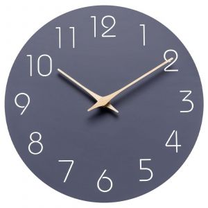 Horloge murale 1 pièce (gris), silencieuse, sans tic-tac, en bois, à piles ¿ Horloge murale moderne en bois blanc, simple et minimaliste, décoration pour cuisine, maison, salle de bain, salon - Neuf