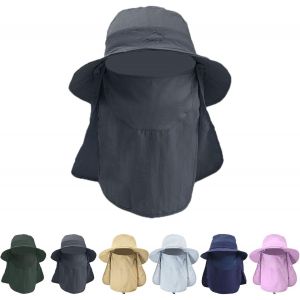 Chapeau Anti Uv Soleil Homme Femme Chapeau Randonnée Ete Couvre Nuque,Chapeau De Brousse Peche Safari Casquette Saharienne Boonie Casquette De Baseball Avec Protège Cou.[Z685] - Neuf