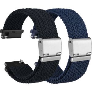 Kal-2 Paquets Bracelets Montre En Nylon Tress&eacute; Pour Homme Et Femme, Lib&eacute;ration Rapide, Compatible Cosse De Montre 18mm 20mm 22mm 24mm - Neuf