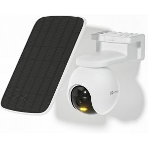 CB8 KIT 2K Caméra Surveillance WiFi Extérieure sans Fil, Solaire, Batterie 10400mAh, Suivi Intelligent, Détection de Personne, Vision Nocturne Couleur, Audio Bidirectionnel, Sirère, Type C - Neuf