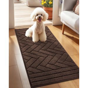 Paillasson Interieur Entree Long 50x120cm Tapis Antidérapant Lavable En Machine Absorbant Tapis D'entrée Intérieur Tapis Chien Pour Entrée, Porte Et Couloir-Café - Neuf