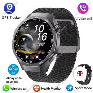 2025 Nouvelle Montre Intelligente Hommes Montre 5 Pro 1.52 Amoled Écran Bluetooth Appel Gps Trajectoire Nfc Fréquence Cardiaque Dynamique Lsland Montres Intelligentes.Black Milan. - Neuf