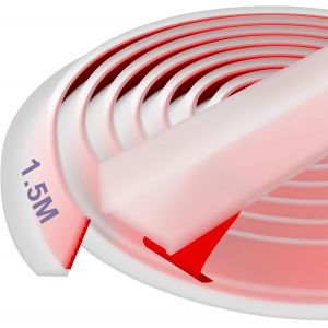 JGD-Seuil de Douche Barrage d'eau Silicone - Prime, Facile &agrave; Installer, Bloc d'eau de 12 MM, Id&eacute;al pour Les Salles de Bains, Les Douches et Les Cuisines, Transparent, 1,5 M - Neuf