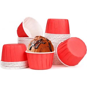 Lot De 50 Moule Muffins Papier Caissettes Cupcake Moule À Cupcake Mini Moules Muffin Jetable Pour Mariage, Anniversaire, Noël(Rouge) - Neuf