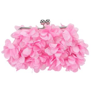 Pochette Sacs De Soirée Floral Appliques Pochette Sacs À Main Pour Femmes Rose - Neuf