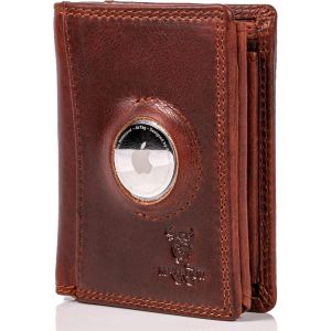 Senior-Portefeuille En Cuir Pour Homme Avec Compartiment Airtag, Marron Vintage., Minimallist Wallet, Moderne[L609] - Neuf